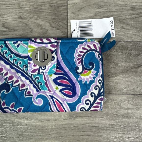 Vera Bradley RFID Turnlock Wallet Waikiki Paisley Print - Picture 3 of 8